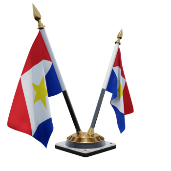 Saba 3d illustration Double V Desk Flag Stand png