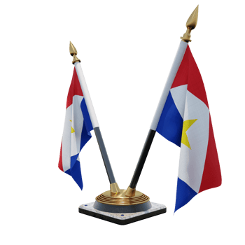 Saba 3d illustration Double V Desk Flag Stand png