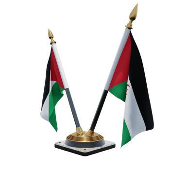 Sahrawi Arab Democratic Republic 3d illustration Double V Desk Flag Stand png