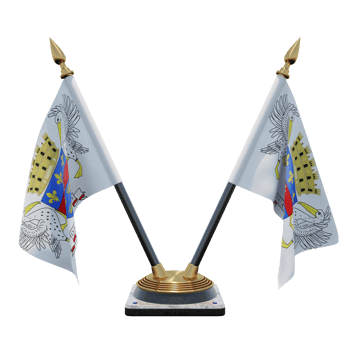 Saint Barthelemy 3d illustration Double V Desk Flag Stand png