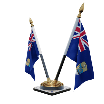 Saint Helena 3d illustration Double V Desk Flag Stand png