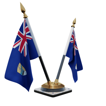 Saint Helena 3d illustration Double V Desk Flag Stand png