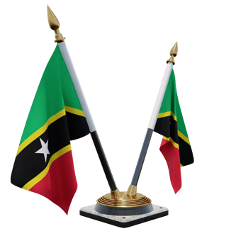 Saint Kitts and Nevis 3d illustration Double V Desk Flag Stand png