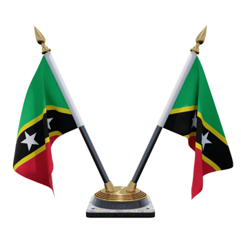Saint Kitts and Nevis 3d illustration Double V Desk Flag Stand png