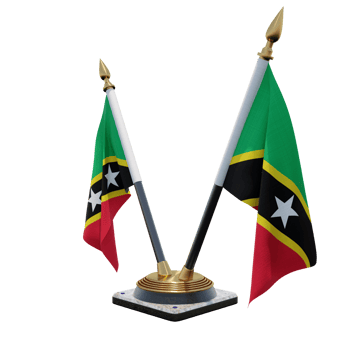Saint Kitts and Nevis 3d illustration Double V Desk Flag Stand png