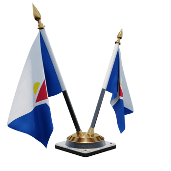 Saint Martin 3d illustration Double V Desk Flag Stand png