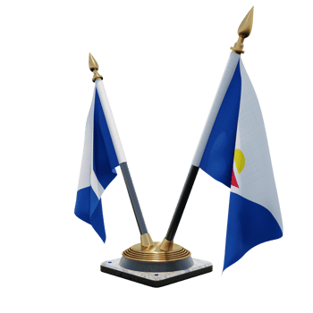 Saint Martin 3d illustration Double V Desk Flag Stand png