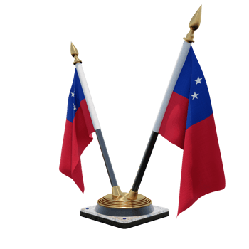 Samoa 3d illustration Double V Desk Flag Stand png
