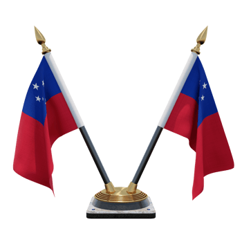 Samoa 3d illustration Double V Desk Flag Stand png