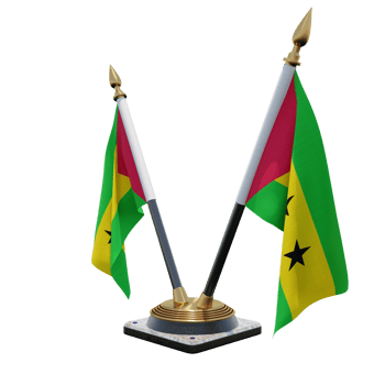 Sao Tome and Principe 3d illustration Double V Desk Flag Stand png