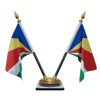 Seychelles 3d illustration Double V Desk Flag Stand png