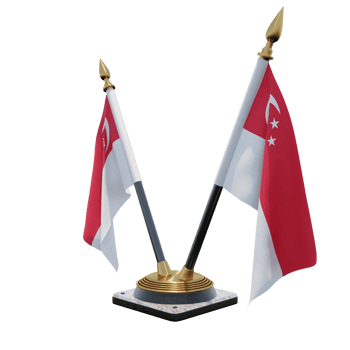Singapore 3d illustration Double V Desk Flag Stand png