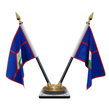 Sint Eustatius 3d illustration Double V Desk Flag Stand png