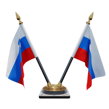 Slovenia 3d illustration Double V Desk Flag Stand png