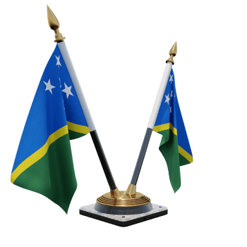 Solomon Islands 3d illustration Double V Desk Flag Stand png