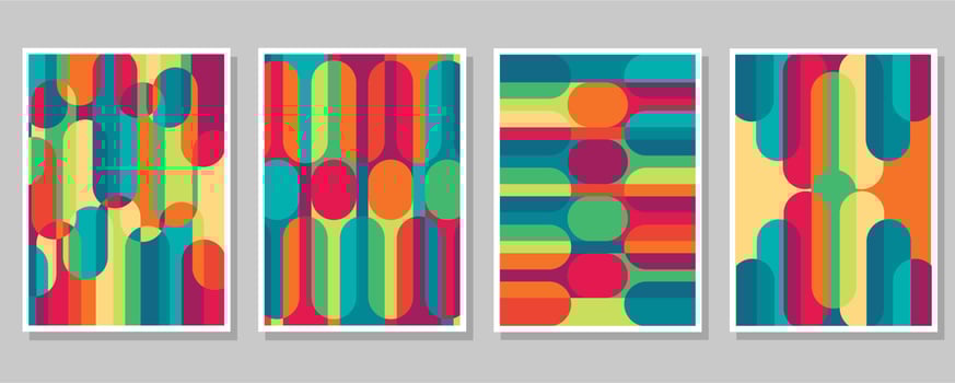 Abstract Bauhaus geometric pattern background vector circle