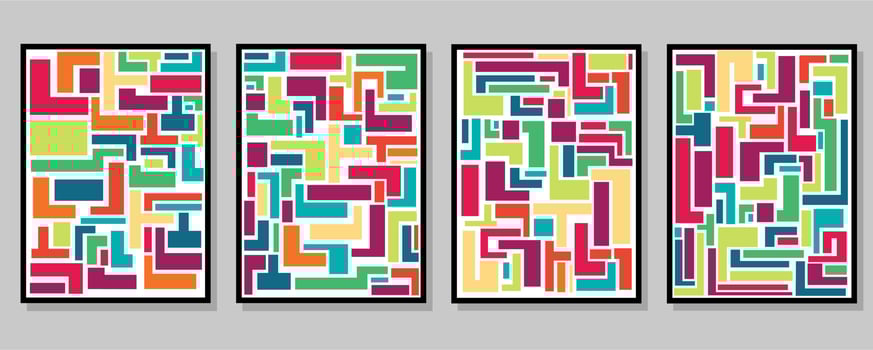 Abstract Bauhaus geometric pattern background vector circle