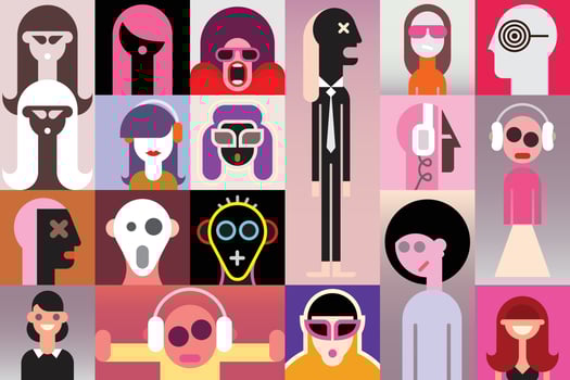 People pop art vector illustration