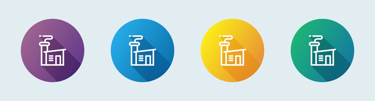Factory line icon in flat design style. Industrial signs vector illustration.