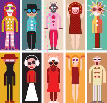 Full body portraits of people vector