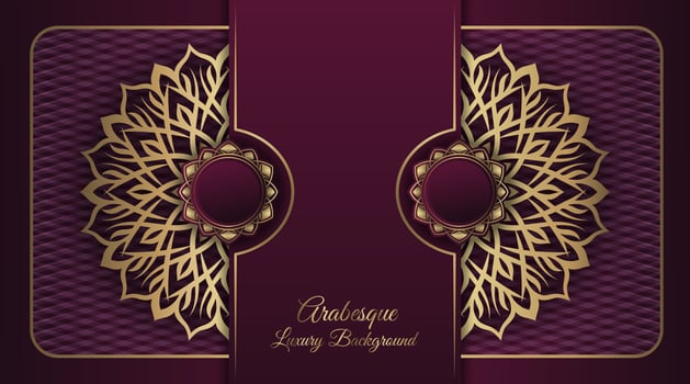 Arabesque luxury background  round gold decoration vector