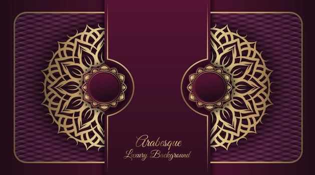 Arabesque luxury background  round gold decoration vector