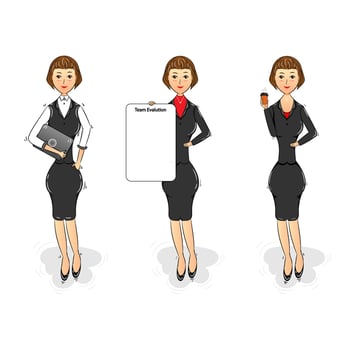 beautiful and cute female employees vector