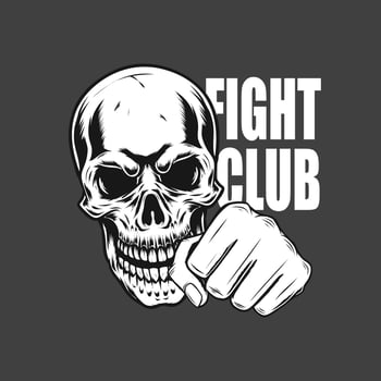 fight club logo with skull face vector