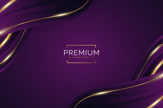 Luxury Purple and Gold Background with Golden Lines and Paper Cut Style. Premium Purple and Gold Background for Award, Nomination, Ceremony, Formal Invitation or Certificate Design vector