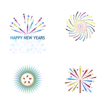 Firework vector icon illustration design template
