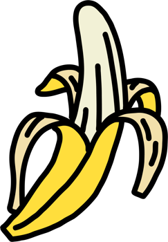 doodle freehand sketch drawing of banana fruit. png
