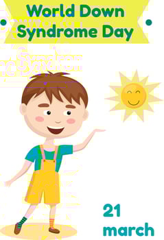Illustration of World Down Syndrome Day on a white background vector