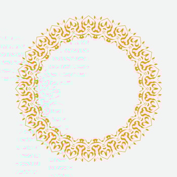 Decorative line art frame for design template. Elegant element for design in Eastern style, place for text. Golden outline floral border. Lace illustration for invitations and greeting cards vector