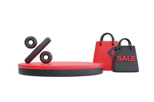 Black Friday Super Sale with podium display and shopping bags, Christmas and Happy New Year promotion, 3d rendering. png