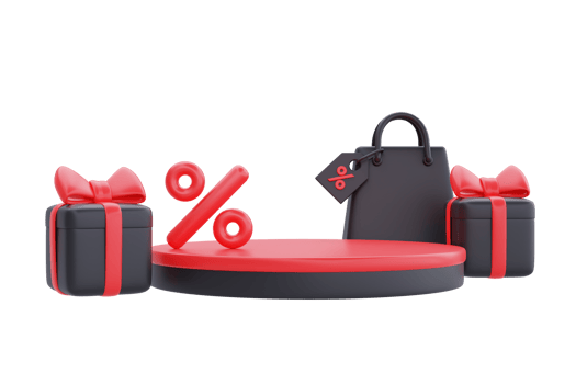 Black Friday Super Sale with podium display and shopping bags, Christmas and Happy New Year promotion, 3d rendering. png