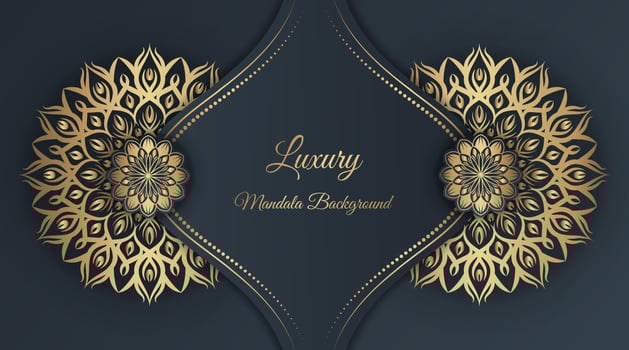 Arabesque luxury background  round gold decoration vector