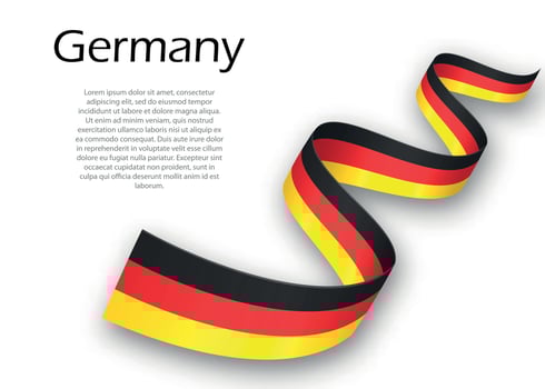 Waving ribbon or banner with flag of Germany vector