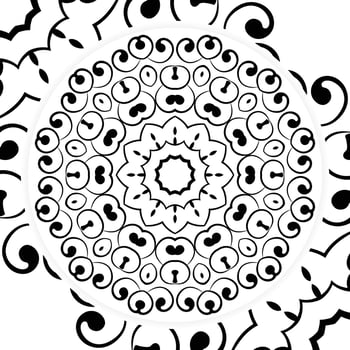 lower mandala in vector. Round line pattern. Vintage monochrome element for coloring pages and design vector