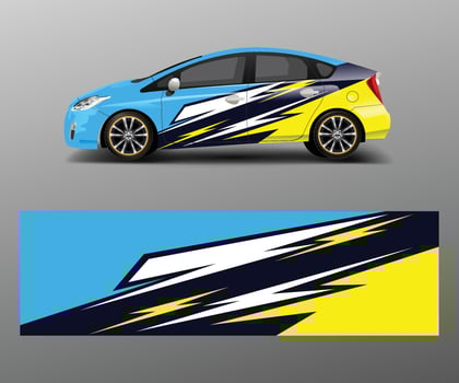 Sport car racing wrap design. vector design template design vector