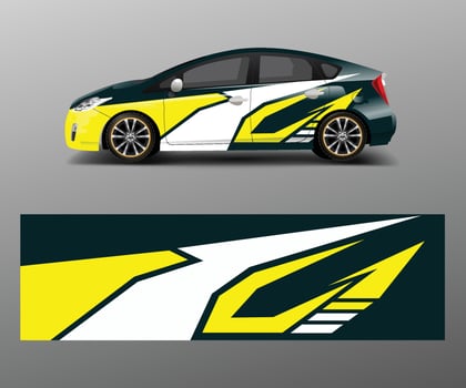 Car decal vector, graphic abstract racing designs for vehicle Sticker vinyl wrap vector