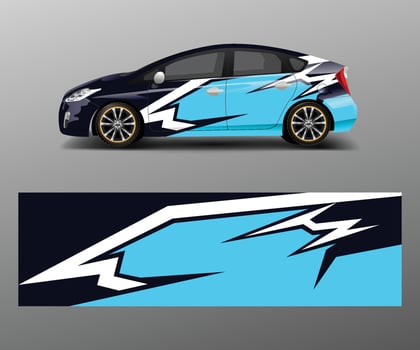 Company branding Car decal wrap design vector. Graphic abstract shapes designs company car vector