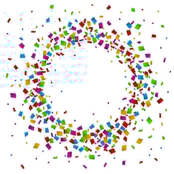 Confetti seamless bright round frame colorful for celebration vector