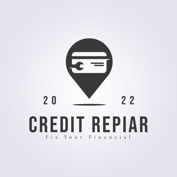 Credit repair point place logo vector illustration design