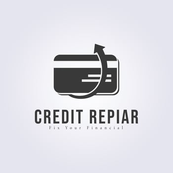 credit repair service vintage logo vector illustration design