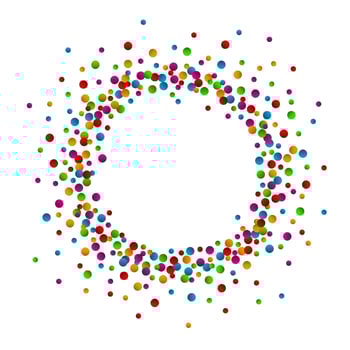 Confetti seamless bright round frame colorful for celebration vector