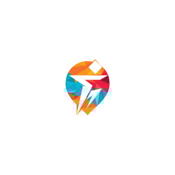 Man Fitness with Pin icon logo design. Run man with gps logo. vector
