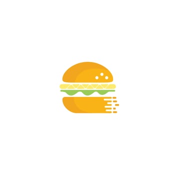 Burger vector logo design. Burger fast food sign icon.