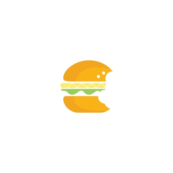 Burger vector logo design. Burger fast food sign icon.