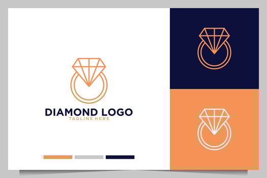 diamond elegant logo design vector