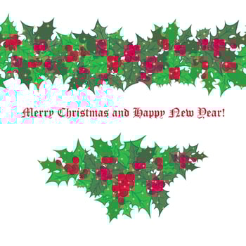 Set festive garlands of holly berry vector